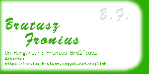 brutusz fronius business card